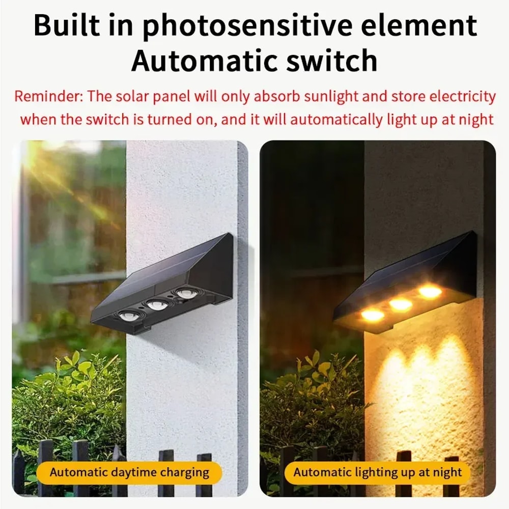 Outdoor Solar Wall Light LED Lamp Bulb Waterproof IP54 Automatic Night Illumination For Garden Yard 5