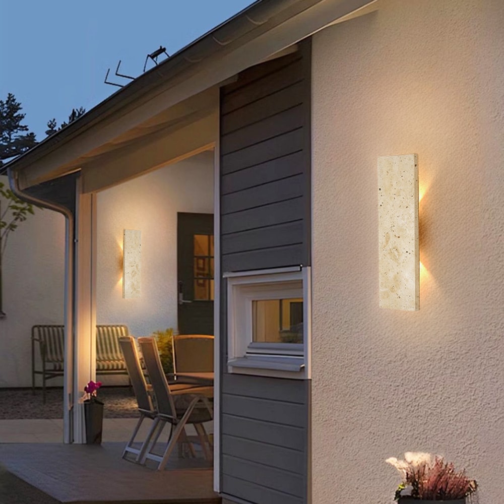 LED Wall Lamp Bedroom Exterior Outdoor Waterproof Wall Lamps Strip Natural Stone Wall Lights Stylis 4