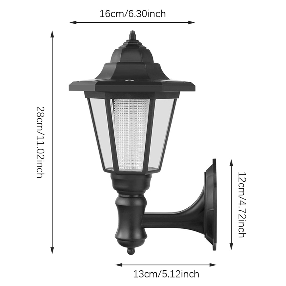 Outdoor LED Landscape Lighting Retro Solar Wall Lights Waterproof Hexagonal Lamp Fence Light For Co 2