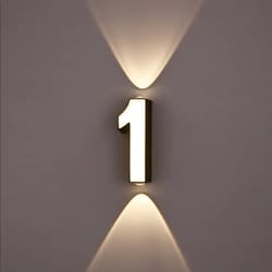 waterproof led wall lamp, digit number display, modern minimalism style for porch, garden, indoor & outdoor aluminum