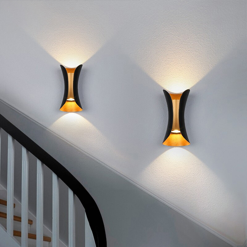 Outdoor LED Wall Light Waterproof Porch Garden Wall Lamp Indoor Bedroom Bedside Lighting Lamp Black 1