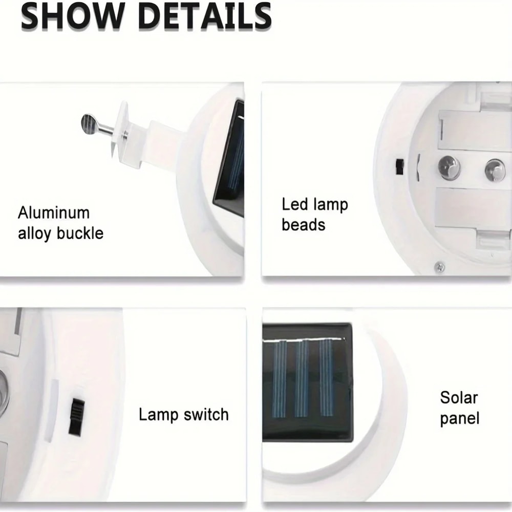 Waterproof Solar Gutter Lights Solar Charge Porch Wall Fixtures Outdoor Pathway Fence Illumination 2