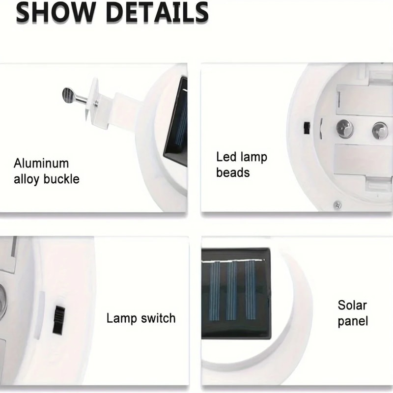 Waterproof Solar Gutter Lights Solar Charge Porch Wall Fixtures Outdoor Pathway Fence Illumination 2