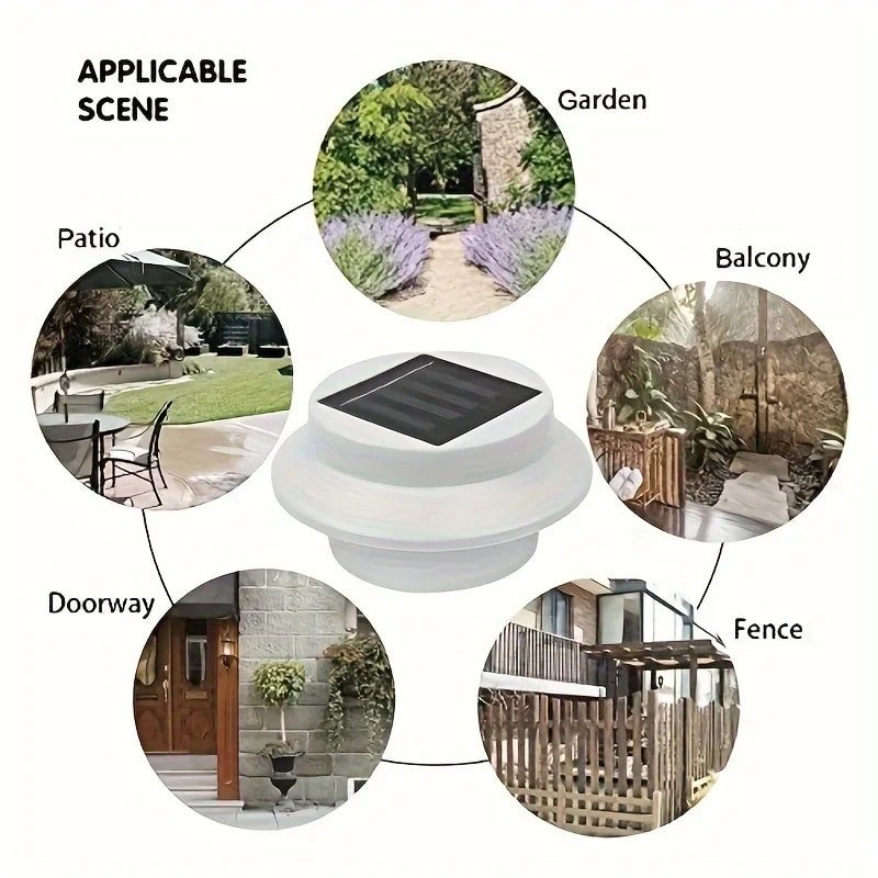 Waterproof Solar Gutter Lights Solar Charge Porch Wall Fixtures Outdoor Pathway Fence Illumination 4