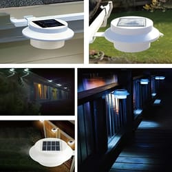 waterproof solar gutter lights, solar charge porch wall fixtures, outdoor pathway fence illumination, garden lighting