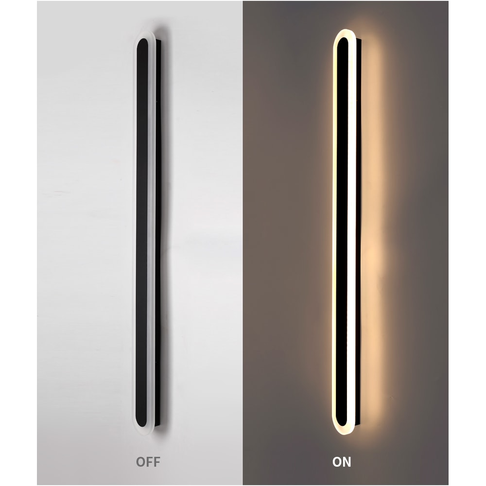 Black Gold White Long Strip Outdoor Wall Sconce Waterproof Wall Mounted Lighting For Porch Courtyar
