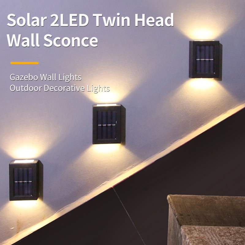 Solar Powered Sunlight Waterproof, Solar Up and Down Spot Lights, Outdoor Street Wall Light Lamp for Garden Decor