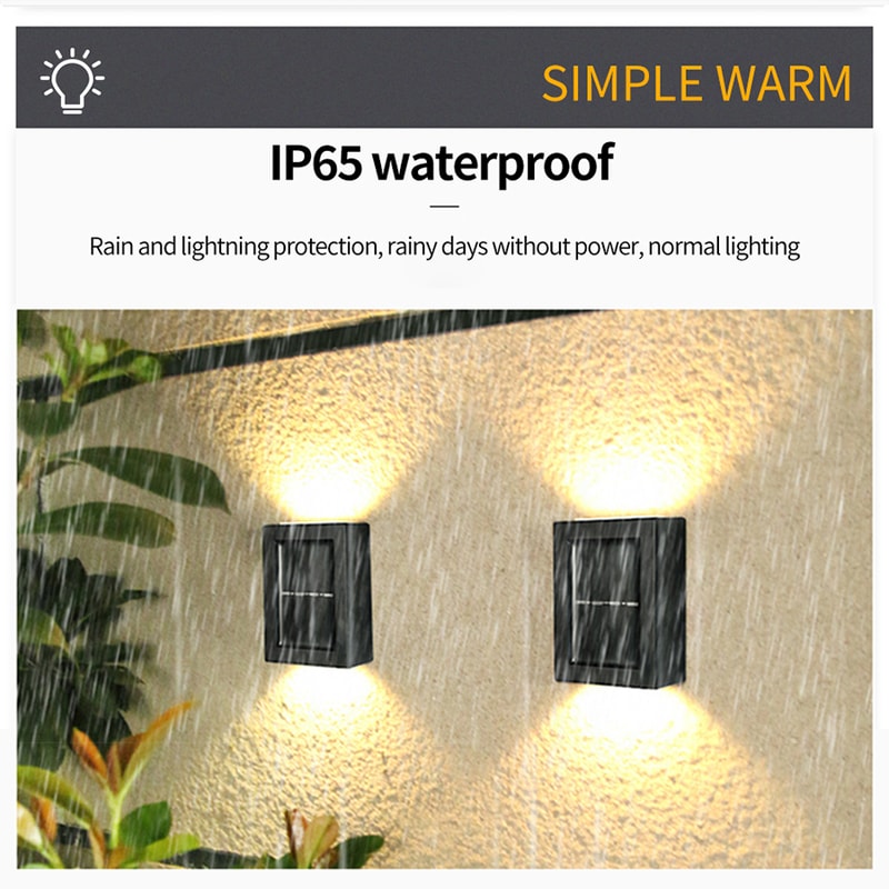 Solar Powered Sunlight Waterproof, Solar Up and Down Spot Lights, Outdoor Street Wall Light Lamp for Garden Decor