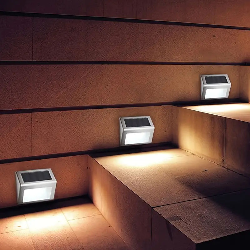 Outdoor LED Solar Stainless Steel Staircase Step Fence Guardrail Wall Light For Garden Courtyard At 0