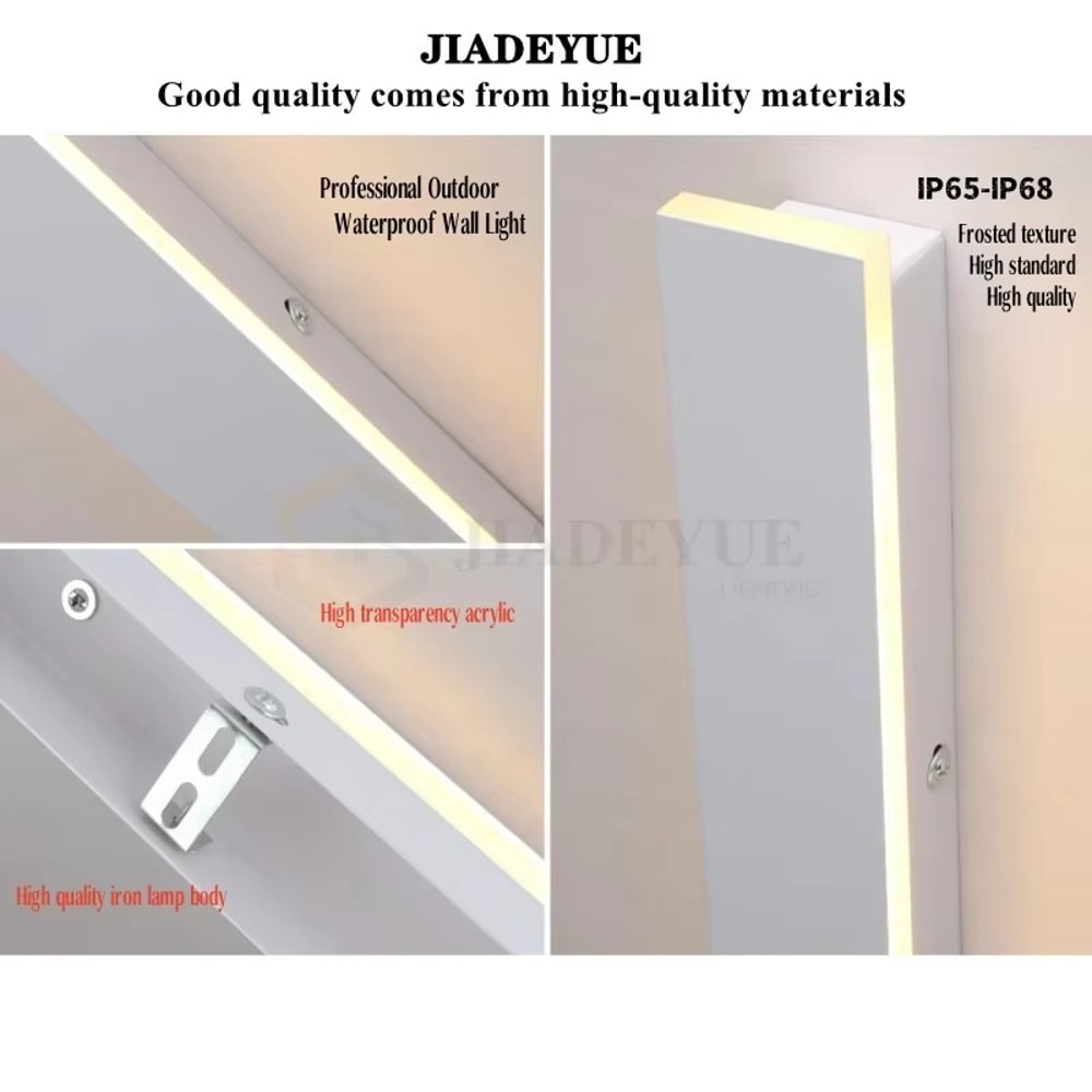Outdoor LED Long Wall Lamp Waterproof White Strip Lighting Garage Balcony Garden Corridor Modern De 4