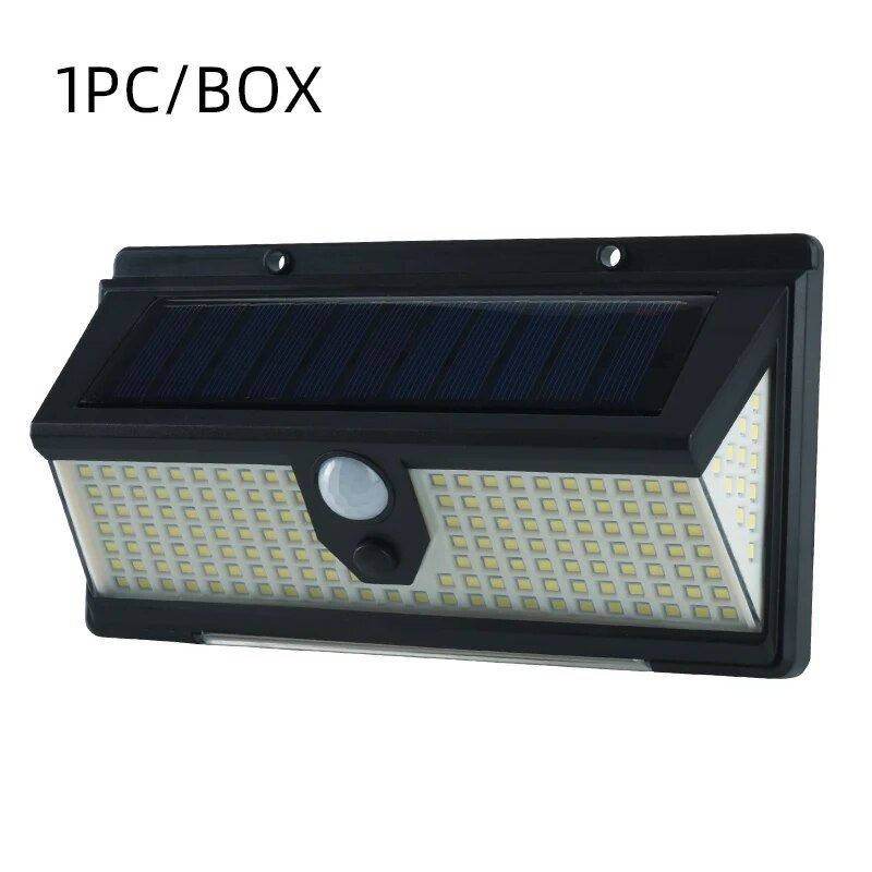 Solar Wall Light With Red And Blue Warning Light Human Sensor Waterproof Garden Light For Outdoors 6