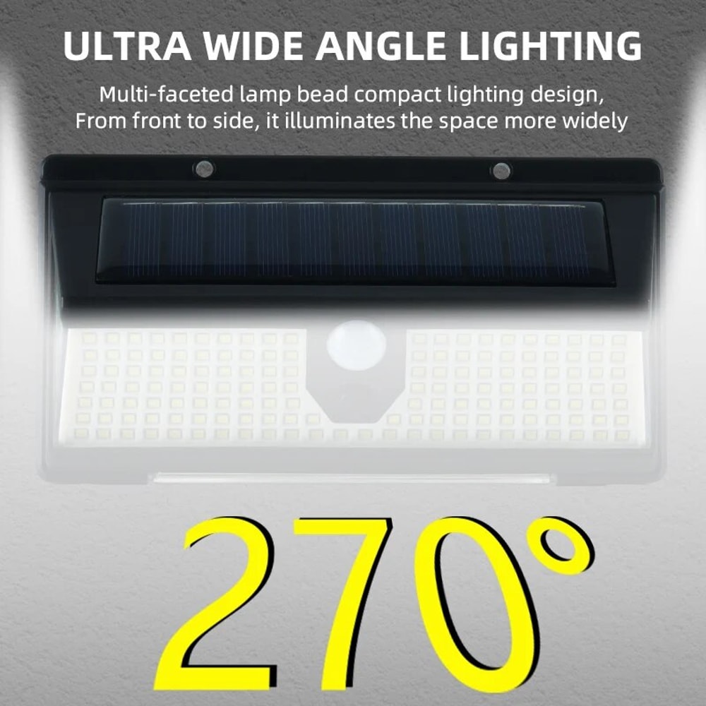 Solar Wall Light With Red And Blue Warning Light Human Sensor Waterproof Garden Light For Outdoors 3