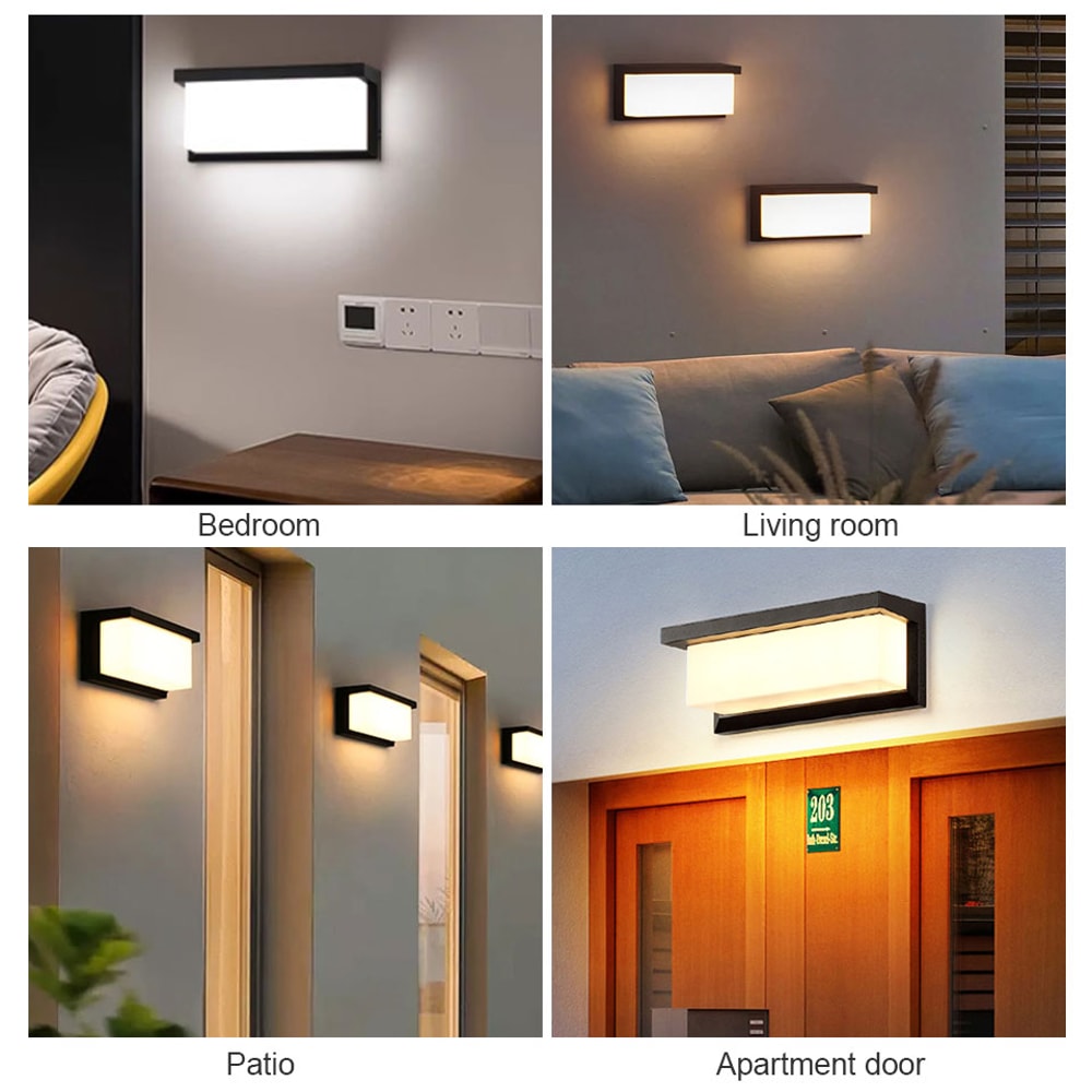Waterproof LED Wall Lamp With Motion Sensor Outdoor Porch Light Balcony Garden Light Indoor Wall La 2