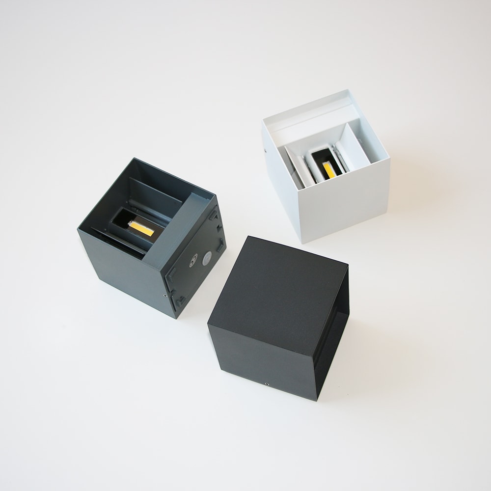 Square White Black Gray Modern Outdoor Waterproof Wall Lamp Aluminum Exterior Garage Porch Wall Lig 2