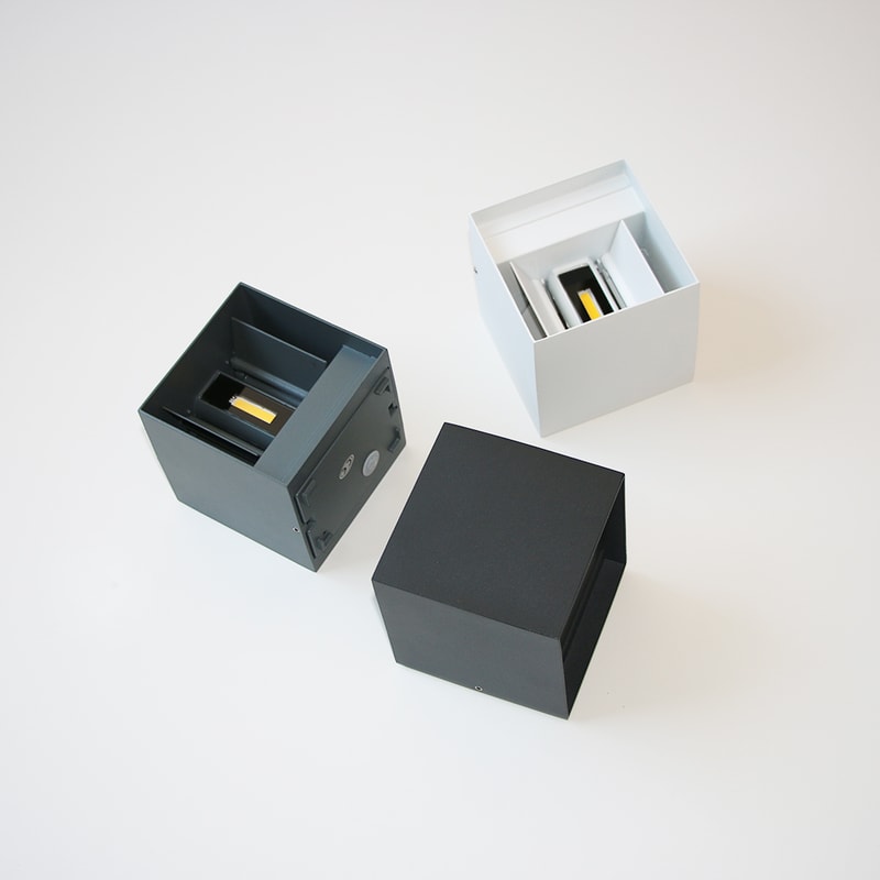 Square White Black Gray Modern Outdoor Waterproof Wall Lamp Aluminum Exterior Garage Porch Wall Lig 2