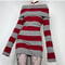 Women Striped Mini Bodycon Dress Off Shoulder BoatNeck Long Sleeve Wrapped Hip Party Dress For Spri 3