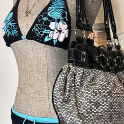 sexy women's bathing bikini, vintage flower print halter swimwear, high street beach fashion set