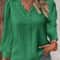 Chic Women Shirt Elegant Summer Hollow Lace Patchwork Blouse V Neck Long Sleeve Shirt Plain Lace Ca 1