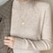 AOSSVIAO Turtleneck Sweater Women Fashion 2024 New Stretch Tops Women Knitted Pullovers Long Sleeve 1