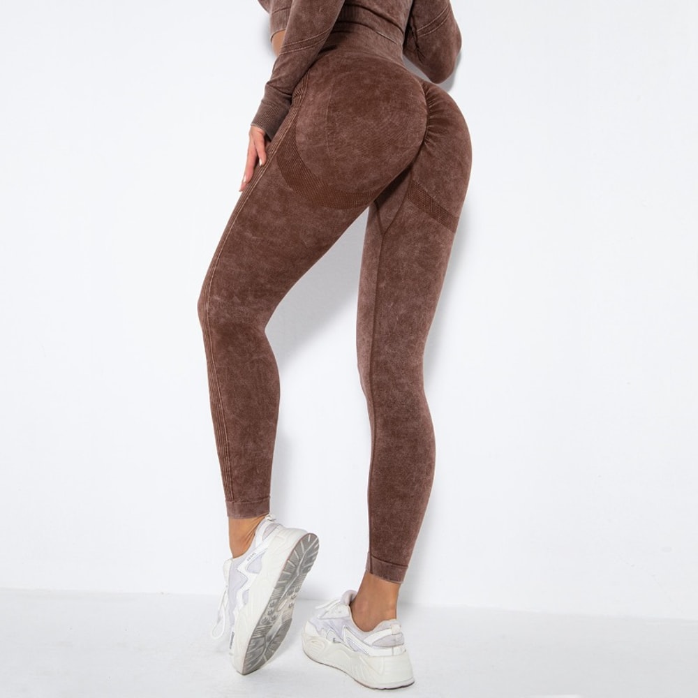 Matte Washed Seamless High Waist Yoga Pants Women High Elastic Sexy Hip Lifting Leggings For Gym Wo 6