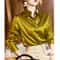 Casual Elegant Satin Long Sleeved Shirt For Office Summer Trend Fashion Womens Shirts And Blouses S 1