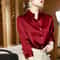 Casual Elegant Satin Long Sleeved Shirt For Office Summer Trend Fashion Womens Shirts And Blouses S 0