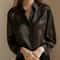 Casual Elegant Satin Long Sleeved Shirt For Office Summer Trend Fashion Womens Shirts And Blouses S 5