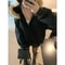 Vintage Korean Harajuku Black Jackets Subculture Gothic Women Coats With Hoodies Faux Fur Coat Fema 2