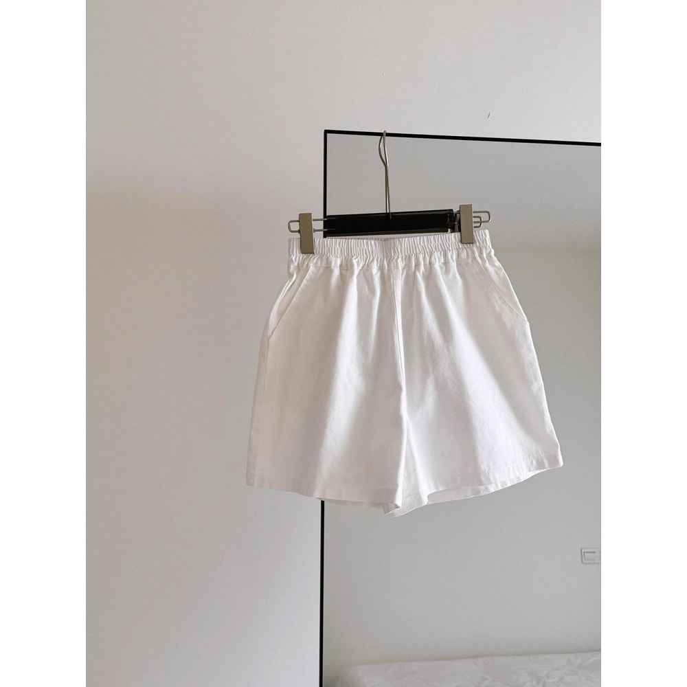 White Shorts For Women Elegance Women Shorts High Waisted A Line Slim Casual Hot Girl Straight Pant 4