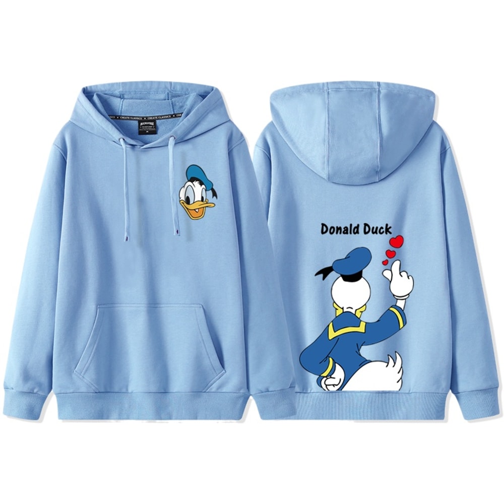 Womens Autumn Winter Anime Cartoon Disney Donald Duck Daisy Duck Couple Hooded Hoodie Coat Hoodie S 1