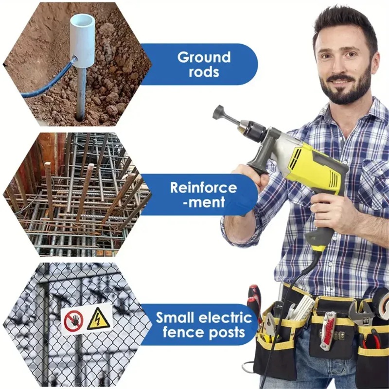 Steel Drill Bit Driver Wear Resistant Ground Rod Driver Heavy Duty Wide Compatibility Ground Rod Bi 1