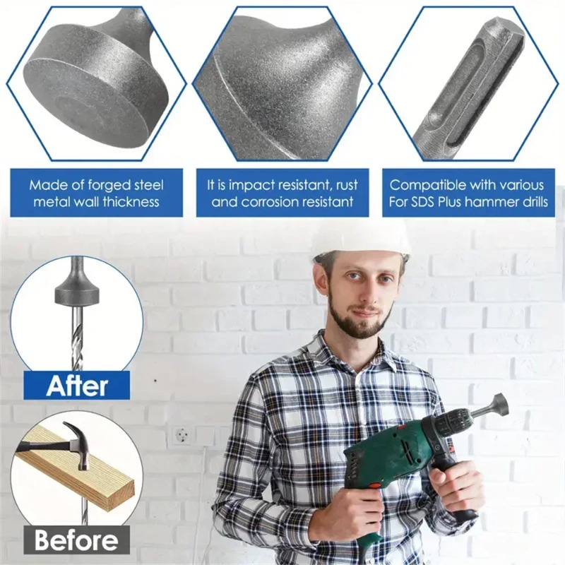 Steel Drill Bit Driver Wear Resistant Ground Rod Driver Heavy Duty Wide Compatibility Ground Rod Bi 3