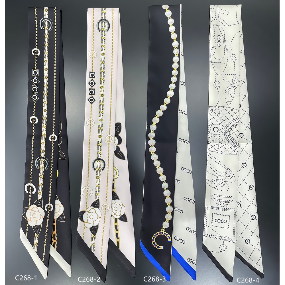 Womens Doublesided Twill Thin Ribbon Headband French Elegant Black And White Tied Handle Bag Long S