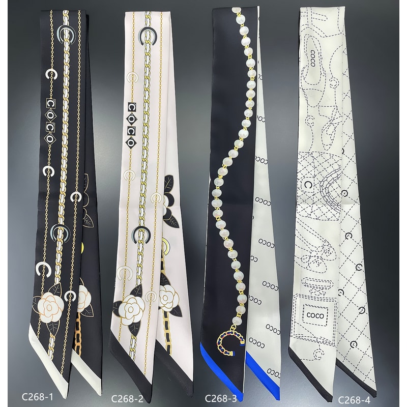 Womens Doublesided Twill Thin Ribbon Headband French Elegant Black And White Tied Handle Bag Long S