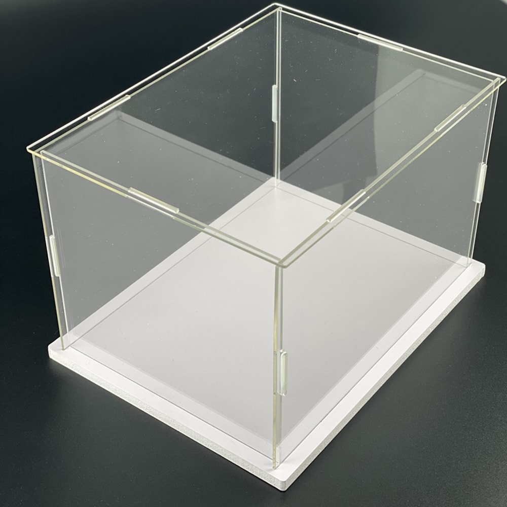 Acrylic Display Case Clear SelfAssembly Transparent Dust Proof Protection Showcase With White Base 1