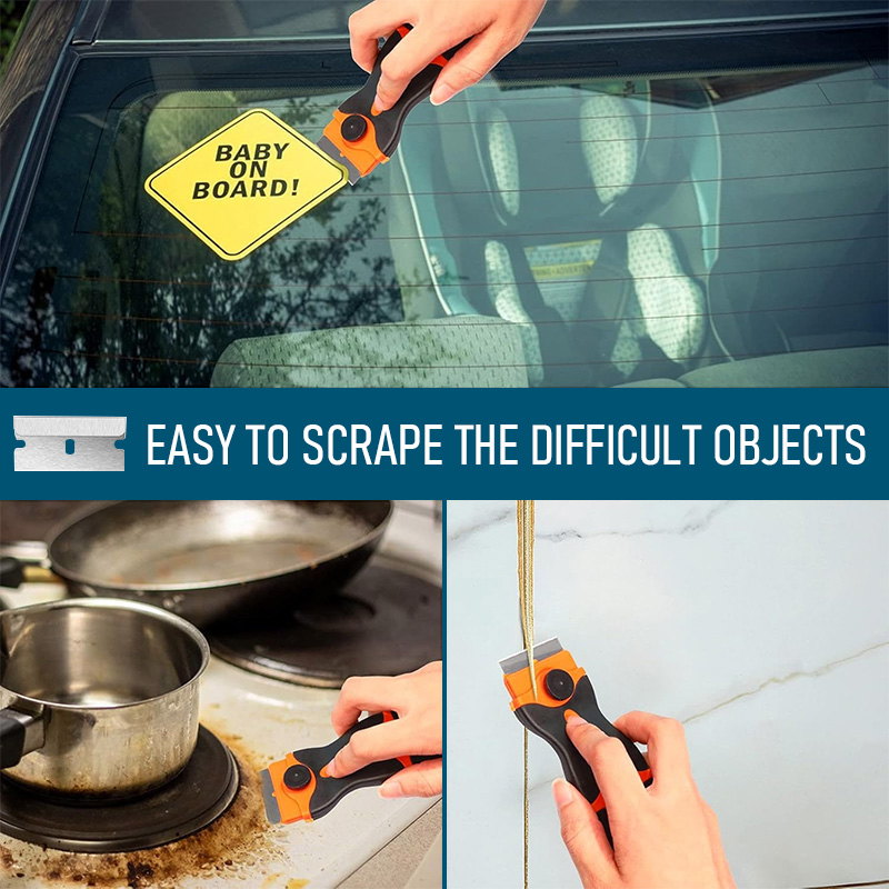 NonScratch Auto Glass Cleaning Scraper Tool For Car Windows Metal And Plastic Blades Oven And Hob S 3