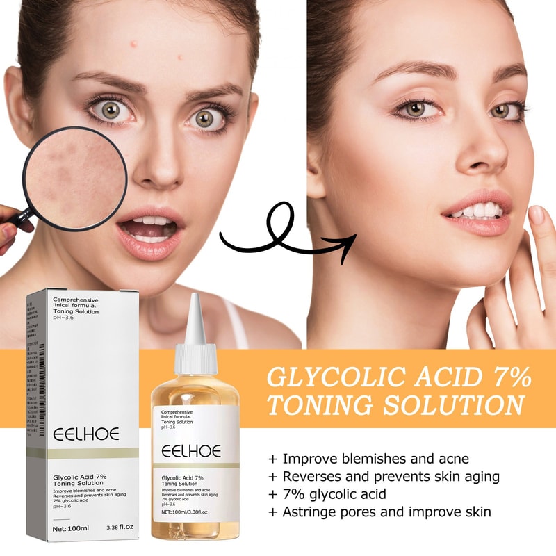 Glycolic Acid Toner, Firming Wrinkles, Acne Remover, Lifting, Glowing Skin Care, Ordinary Glycolic Acid Toning Solution