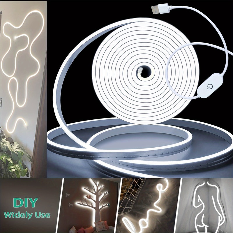 Waterproof Neon LED Light Strip Smart Touch Sensor Switch Dimmable Flexible LED Ribbon Backlight De 1