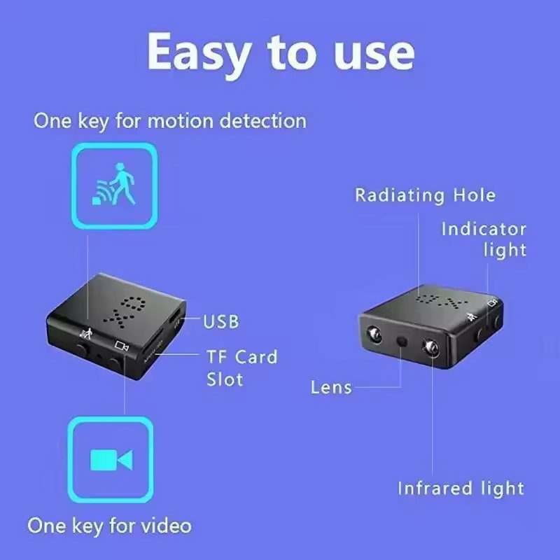 IR Night Vision Body Cam Mini Camera Builtin Battery Remote Monitoring Camcorders Invisible Espia C 2