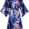Bridesmaid Silk Satin Robe Wedding Floral Bathrobe Short Kimono Night Robe Womens Fashion Dressing 9