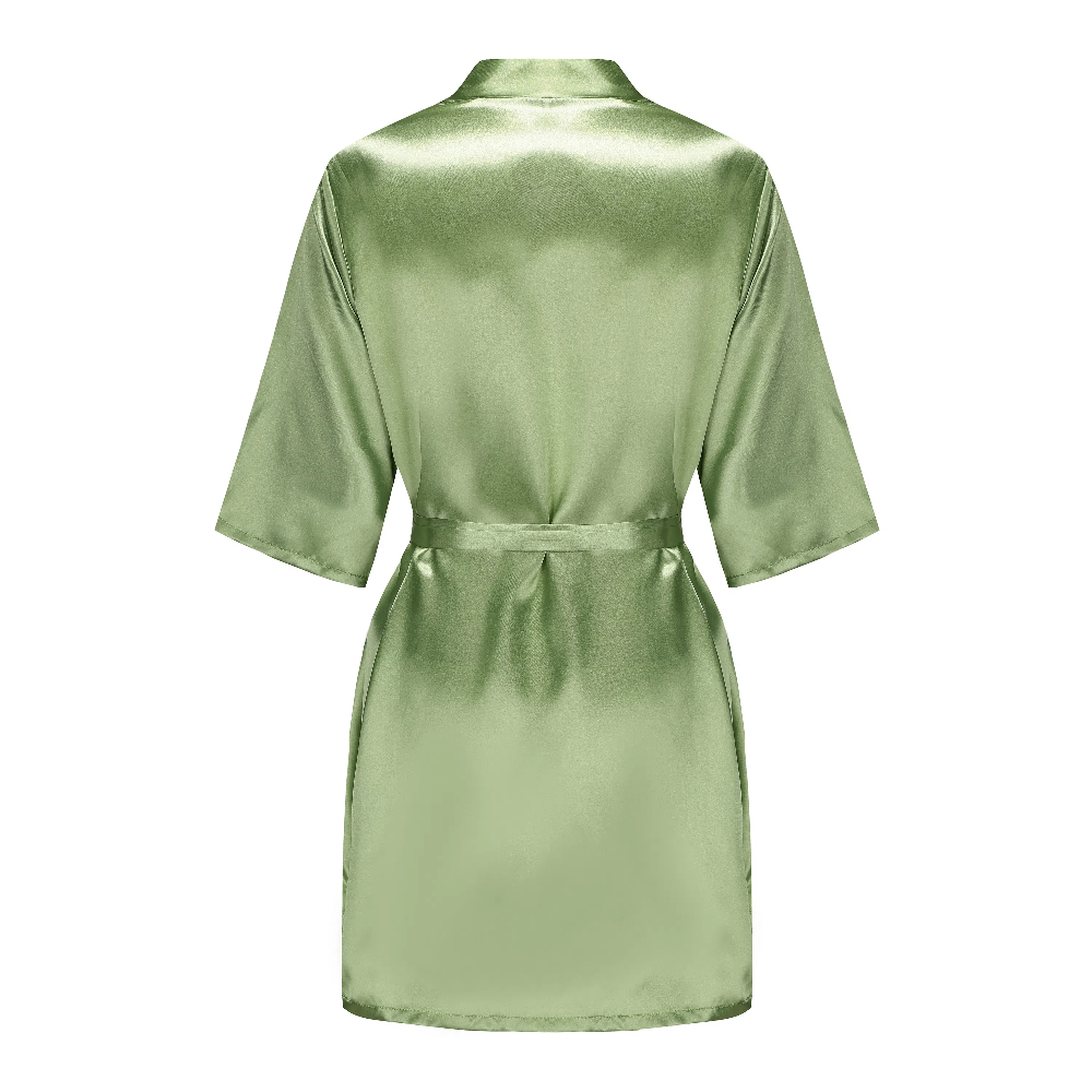 Silk Satin Wedding Bride Robe Bridesmaid Floral Bathrobe Short Kimono Night Robe Fashion Dressing G 1