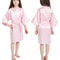 Satin Silk Pink Bathrobes For Girls Nightwear Kimono Summer Girl Sleepwear Children Wedding Spa Par 3