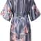Wedding Silk Satin Robe Bridesmaid Kimono Bathrobe Floral Short Night Gown Fashion Bathrobe For Wom 0