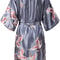 Wedding Silk Satin Robe Bridesmaid Kimono Bathrobe Floral Short Night Gown Fashion Bathrobe For Wom 0