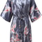 Wedding Silk Satin Robe Bridesmaid Kimono Bathrobe Floral Short Night Gown Fashion Bathrobe For Wom 6