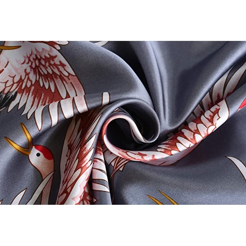 Wedding Silk Satin Robe Bridesmaid Kimono Bathrobe Floral Short Night Gown Fashion Bathrobe For Wom 2