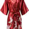Wedding Silk Satin Robe Bridesmaid Kimono Bathrobe Floral Short Night Gown Fashion Bathrobe For Wom 7