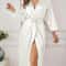 Elegant Womens Satin Robe Belted Silky Comfort Bathrobe Loungewear For Relaxation 3