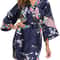 Sexy Crane Print Satin Silk Women Wedding Bridemaid Robe Short Long Kimono Night Gown Robe Fashion 8