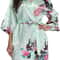 Sexy Crane Print Satin Silk Women Wedding Bridemaid Robe Short Long Kimono Night Gown Robe Fashion 11